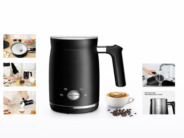 صانع رغوة الحليب الكهربائي الذكي للرغوة الساخنة والباردة 500 واط سعة 150 مل